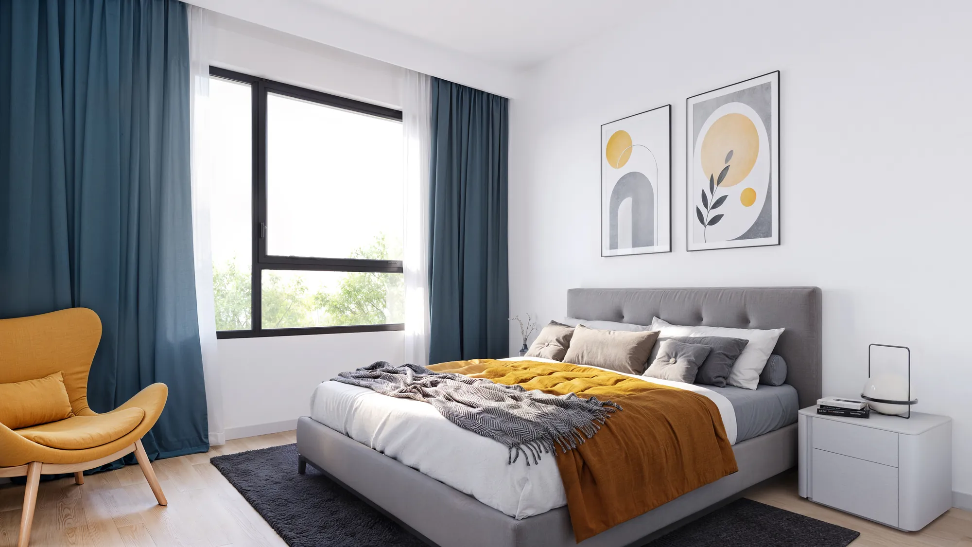 Dormitorio principal con gran ventana